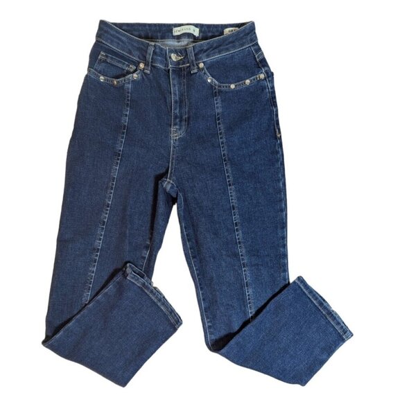 LCW Slim Dark Blue Wash Denim Mom Jeans - Picture 1 of 7